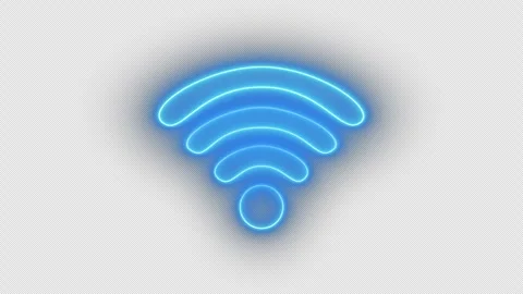 Glowing neon line Wifi wireless internet network symbol icon Video stock 248940751