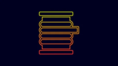 Glowing neon line Wire electric cable on a reel or drum icon isolated on blue Stock Footage 227215560