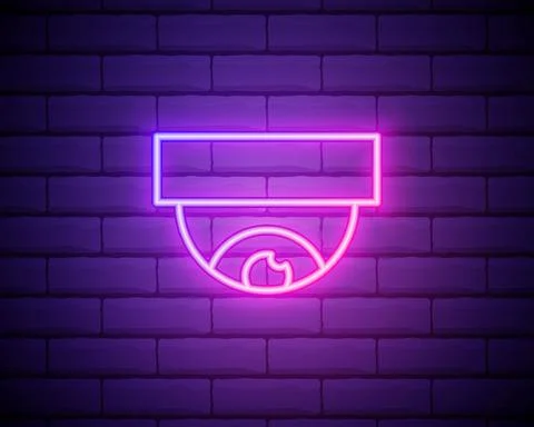 Glowing neon line Wireless Controlling CCTV security camera icon isolated on  Stock Illustration
