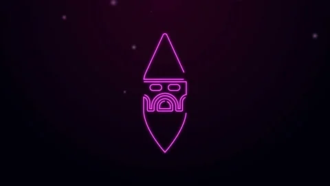 Glowing neon line Wizard warlock icon isolated on black background. 4K Video Stock Footage 144456420