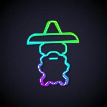Glowing neon line Wizard warlock icon isolated on black background. Vector Stock-Illustration