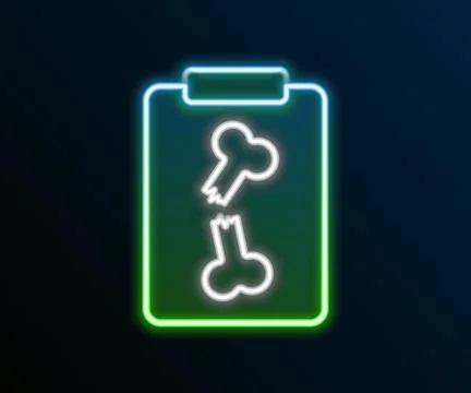 Glowing neon line X-ray shots icon isolated on black background. Colorful o.. Stock Illustration