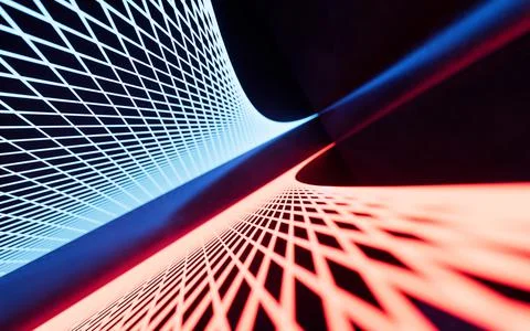 Glowing neon lines, 3d rendering. Stock-Illustration