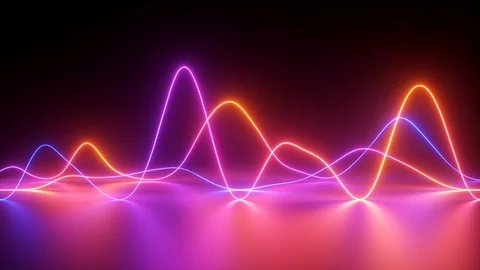 Glowing neon lines, abstract background, signal chart, equalizer, laser show, 動画素材 108101525