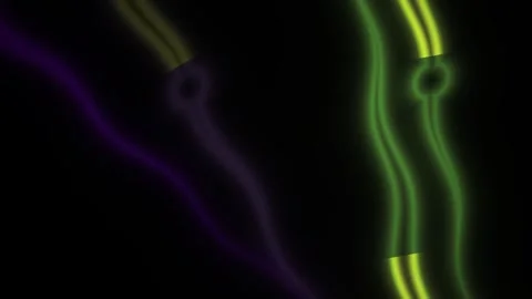 Glowing neon lines on black background. Видео 334339522