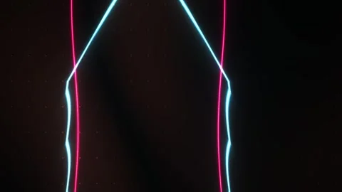 Glowing neon lines on black background. Stock Footage 337512893