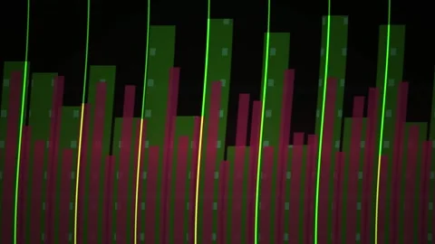 Glowing neon lines on black background. Stock Footage 340028028
