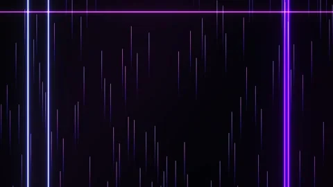 Glowing neon lines on dark background with digital rain effect. Stock Footage 335523204