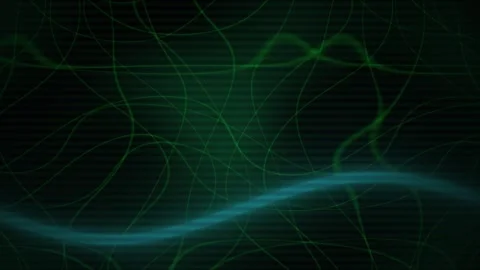 Glowing neon lines on dark background with grid pattern. Stock Footage 335959547