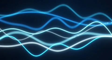 Glowing neon lines on a dark background Stock Illustration
