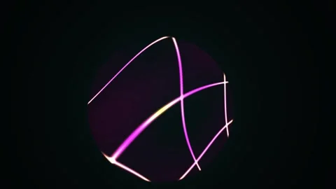 Glowing neon lines forming a circular pattern on a dark background. Stock Footage 337512816