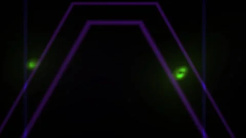 Glowing neon lines forming triangular shape on black background. Stock Footage 336699663