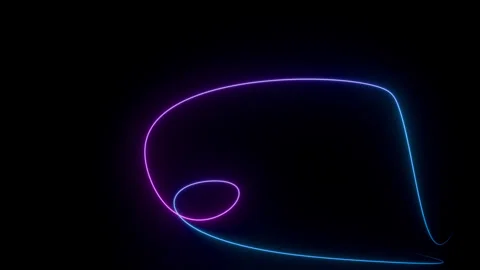 Glowing neon lines glide rapidly along complex trajectories Stock Footage 331257197