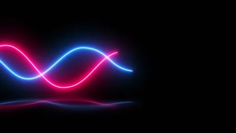 Glowing neon lines intertwining, blue and pink, line motion, abstract background Stock Footage 250463920