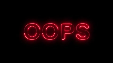 Glowing neon lines oops text animation on black background. oops neon sign .. Stock Footage 309432830