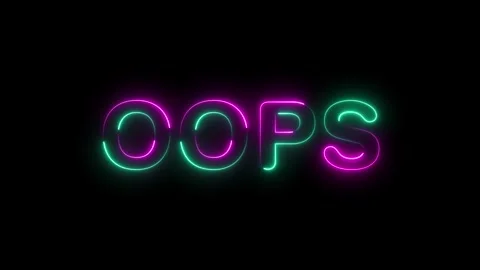 Glowing neon lines oops text animation on black background. oops neon sign .. Stock Footage 309432838