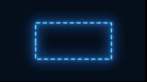 Glowing neon lines rectangle border frame animation isolated on black background Stock Footage 321240202