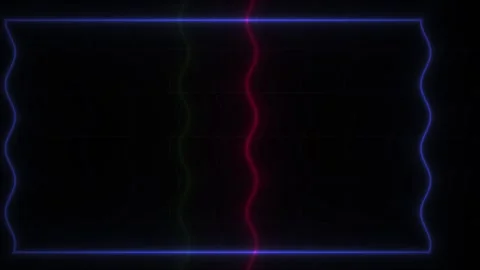 Glowing neon lines in rectangle frame. Video stock 335111329
