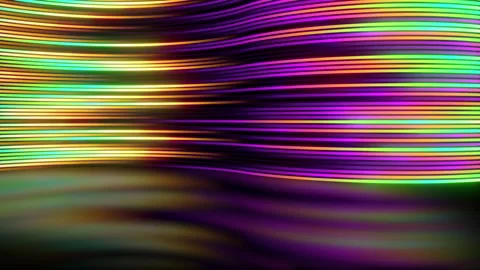 Glowing neon lines seamless loop. Curved stripes abstract technology background. Stock Footage 344511471