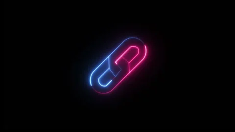 Glowing neon Link building icon sign animation. Stock Footage 289850526
