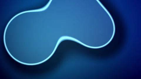 Glowing neon liquid blob morphing and moving on a dark blue gradient background Stock Footage 332070623