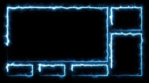 Glowing neon live streaming frame animation isolated on black background Stock Footage 319486330