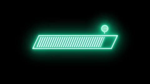 Glowing Neon Loading Bar Animation Representing Waiting Process Stock Footage 314656103