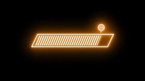 Glowing Neon Loading Bar Animation Representing Waiting Process 스톡 동영상 314656154