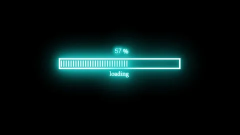 Glowing Neon Loading Bar Animation for Gaming Technology and Digital Content Stock Footage 337077888