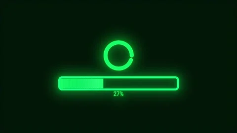 Glowing neon loading bar in the dark Stock Footage 322519637