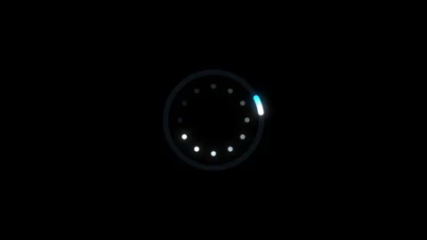 Glowing neon loading spinner ring rotating on black, 4K seamless loop 動画素材 347464398