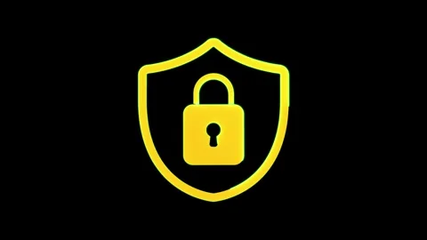 Glowing neon lock animation icon security privacy password protection safet.. Stock Footage 302237231