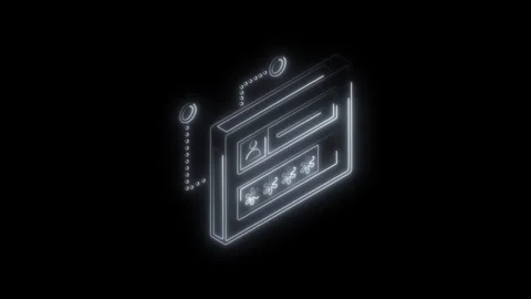Glowing neon login interface icon with user profile and password fields ani.. Stock Footage 314702694
