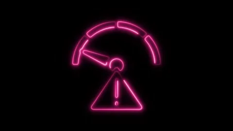 Glowing Neon Low Performance Icon Isolated, Symbol of Decreased Efficiency .. Stock Footage 301275248