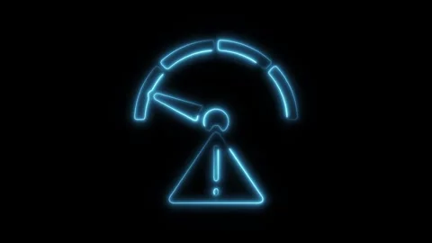 Glowing Neon Low Performance Icon Isolated, Symbol of Decreased Efficiency .. Stock Footage 301275258