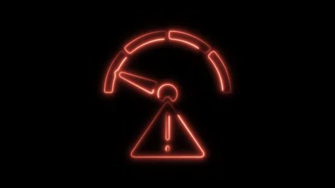Glowing Neon Low Performance Icon Isolated, Symbol of Decreased Efficiency .. Stock Footage 301275267