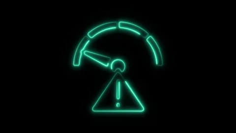 Glowing Neon Low Performance Icon Isolated, Symbol of Decreased Efficiency .. Stock Footage 301275268