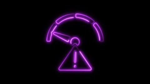 Glowing Neon Low Performance Icon Isolated, Symbol of Decreased Efficiency .. Stock Footage 301275270