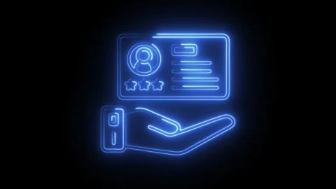 Glowing neon loyalty program icon isolated on black background. HD Video mo.. 스톡 동영상 314641240