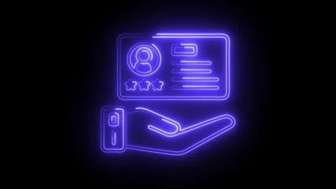 Glowing neon loyalty program icon isolated on black background. HD Video mo.. 스톡 동영상 314641248