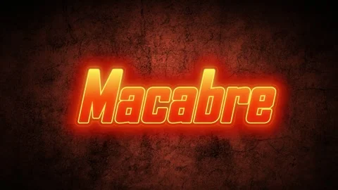 Glowing neon macabre text effect pulsing over dark textured grunge background Stock-Footage 343550969