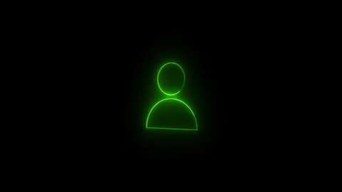 Glowing neon a man icon animated. animation on a black background. Glowing .. 库存影片 340487399