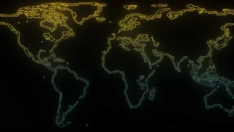 Glowing neon map icon on black background. Stock Footage 222575885