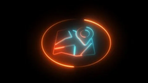 Glowing Neon Map Pin Icon  Perfect for Digital Projects, Apps, and Web Design Stock Footage 309041408