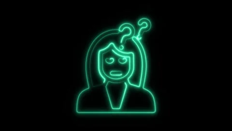 Glowing neon memory loss 1 icon isolated on black background. HD Video moti.. Stock Footage 304159587