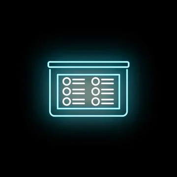 Glowing neon menu list options interface icon Stock Illustration