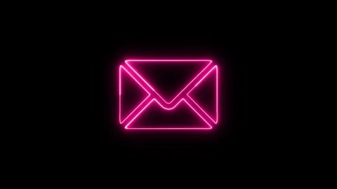 Glowing neon message box icon animation video notice receive massage animat.. 스톡 동영상 346490379