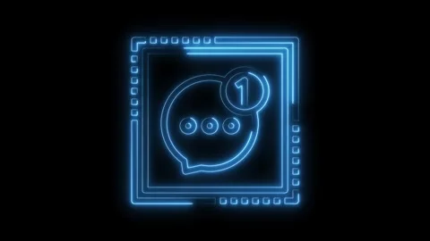 Glowing neon message icon on cpu illustrating technology and communication with Stock Footage 322973978