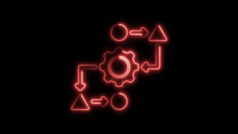 Glowing neon methodology isolated on black background. HD Video motion grap.. Stock Footage 303551813