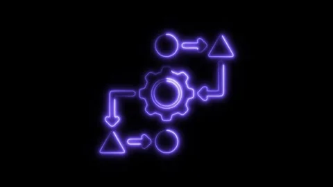 Glowing neon methodology isolated on black background. HD Video motion grap.. Stock Footage 303551814